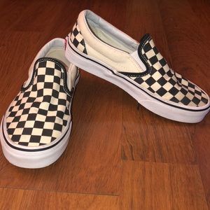 Vans checkered slip ons